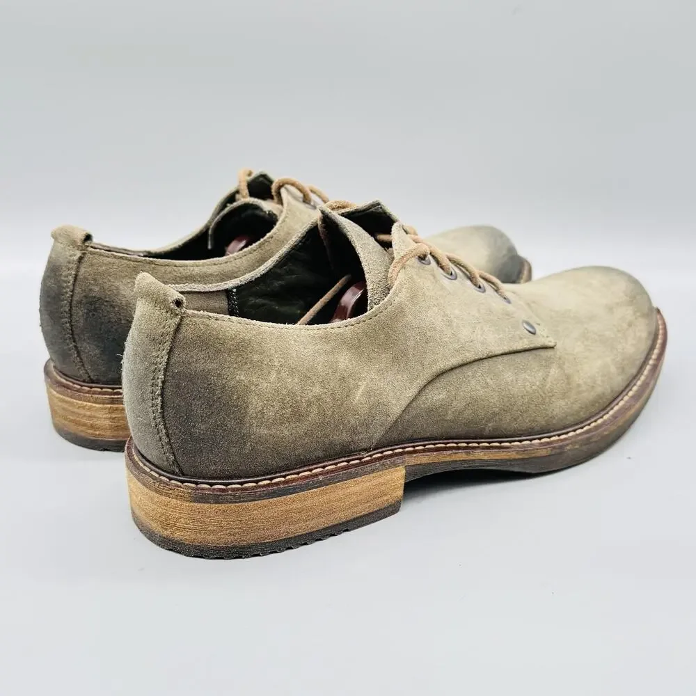ECCO Shoes Mens 7 Brown Suede Low Top Lace Up Casual Oxford Sneakers Comfort